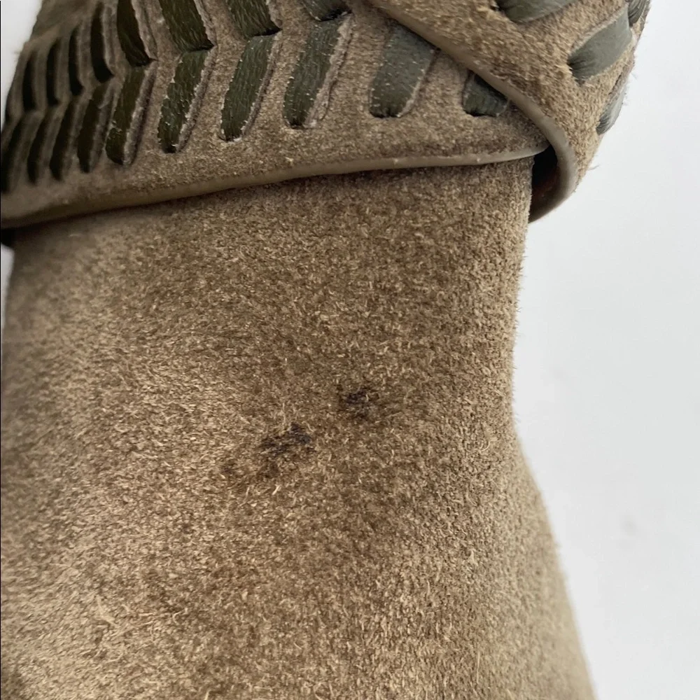 Jack Roger Stylish Olive Ankle Boots Women 5.5M suede office casual festival Y2K